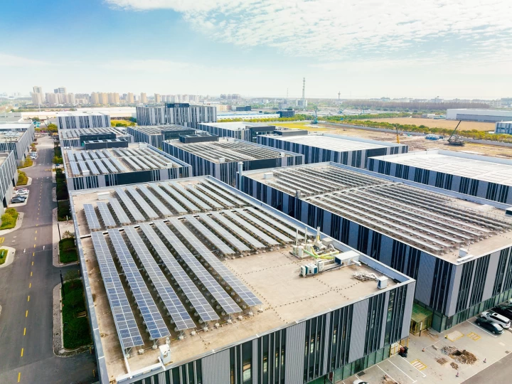 Aerial view of a factory