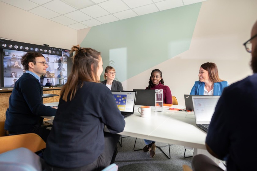 Unite employees in a hybrid meeting