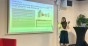 A female IT person makes a presentation
