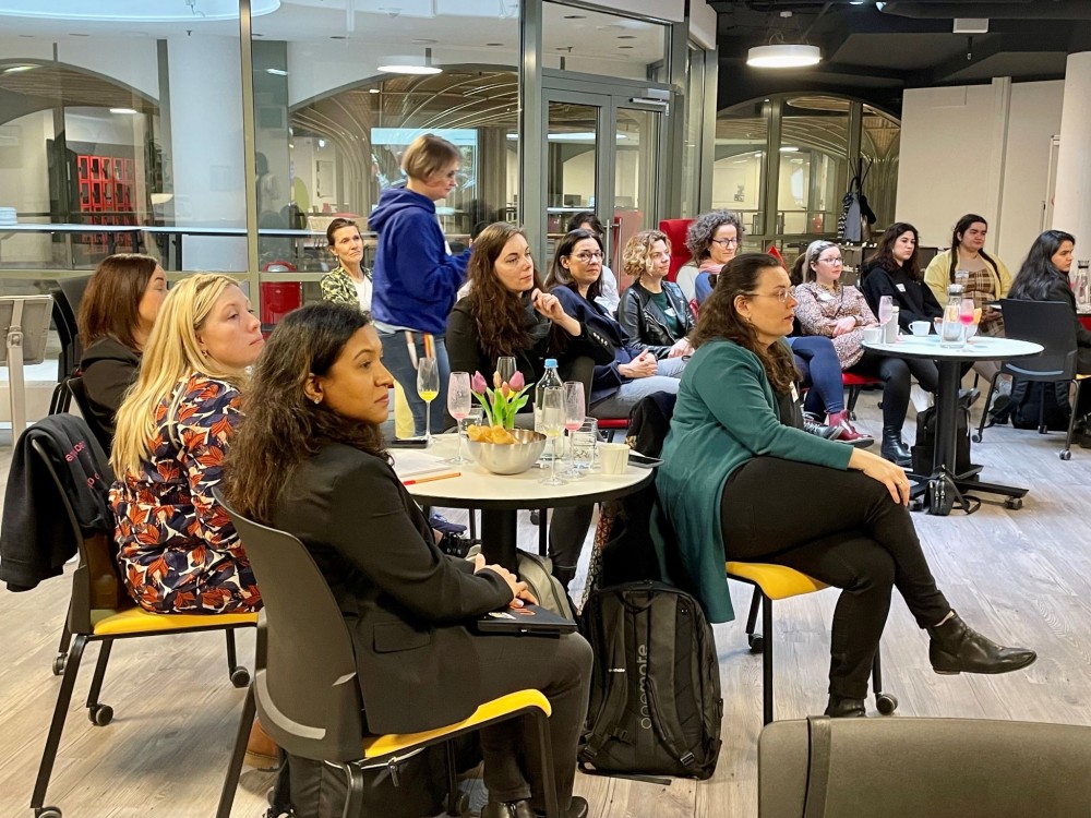 Unite representatives attend the ‘diversIT: Women in IT’ conference indoors in Leipzig