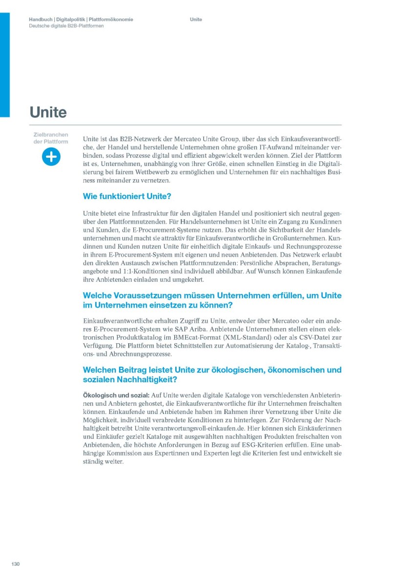 Unite im Handbuch des BDI