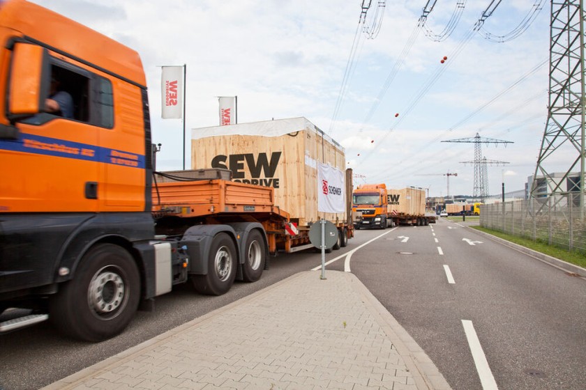 Lorries on the road